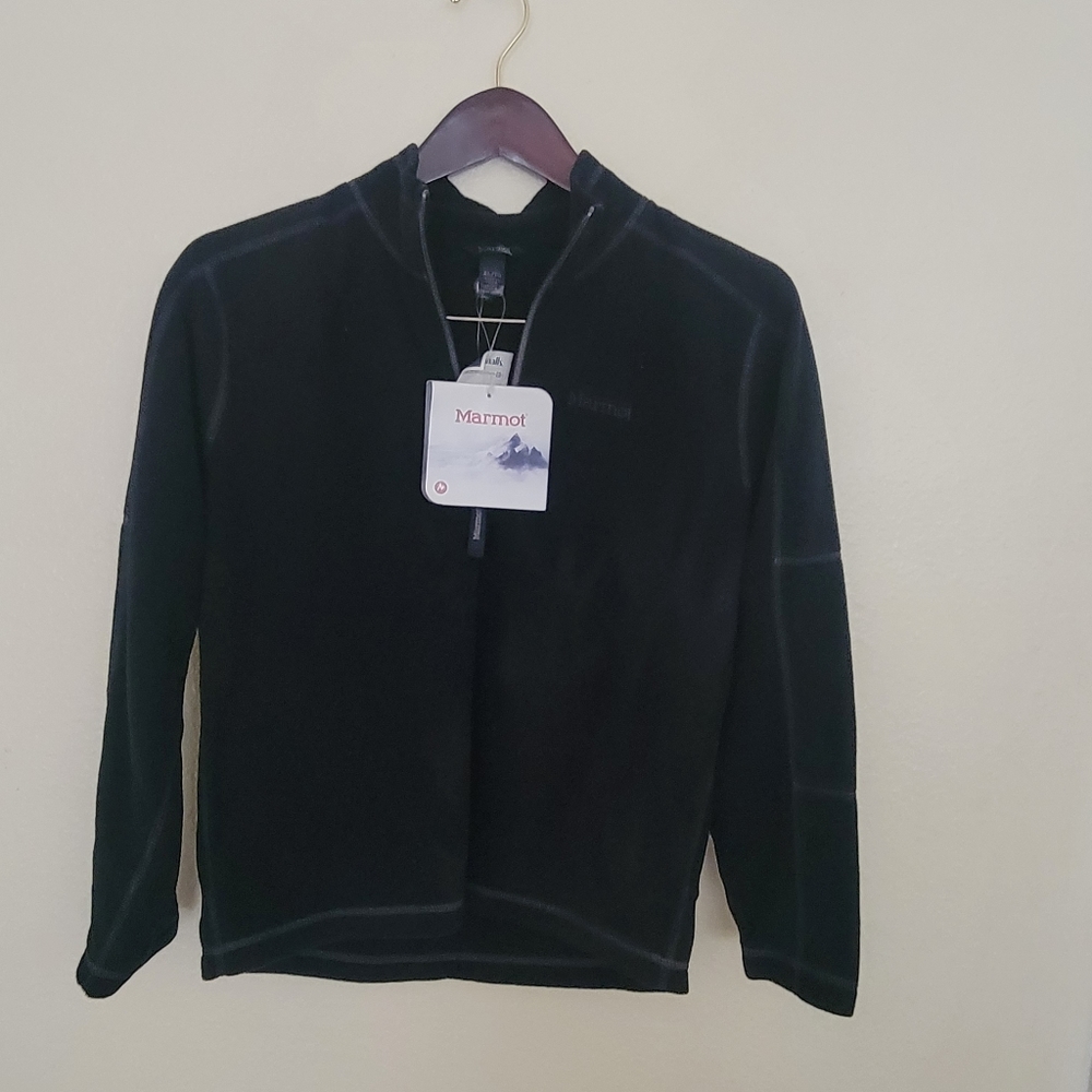 Marmot Bridgeport Black Boys Zipper Fleece size XL New